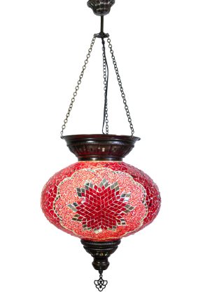 Oval Mosaic Chandelier, vintage, Red MOCR2