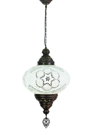 Oval Mosaic Chandelier, vintage, White MOCW3